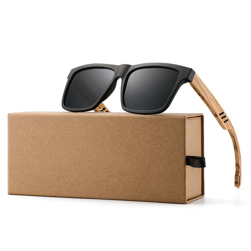 Yimaruili Unisex Full Rim Square  Bamboo/Wooden Frame Polarized Lens Sunglasses 8028 Sunglasses Yimaruili Sunglasses   