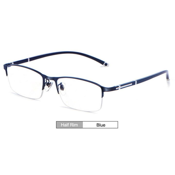 Hotochki Unisex Full/Semi Rim Alloy Frame Eyeglasses P9211 Semi Rim Hotochki HalfRim0Blue
