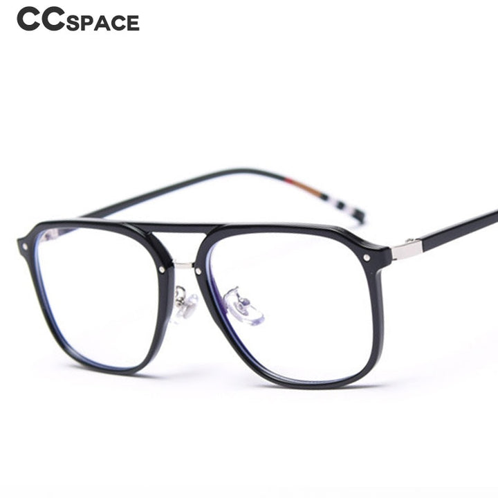 CCspace Women's Full Rim Square Tr 90 Titanium Double Bridge Frame Eyeglasses 49357 Full Rim CCspace