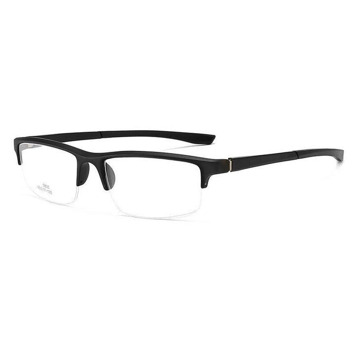 Hotochki Unisex Semi Rim PC Plastic Resin Frame Eyeglasses 5805 Semi Rim Hotochki black