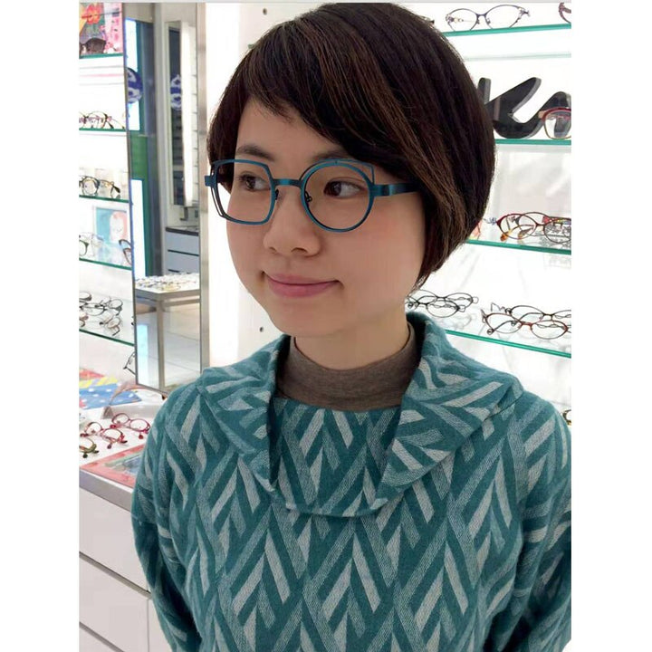 Yujo Unisex Full Rim Round Square Alloy Eyeglasses 811010 Full Rim Yujo
