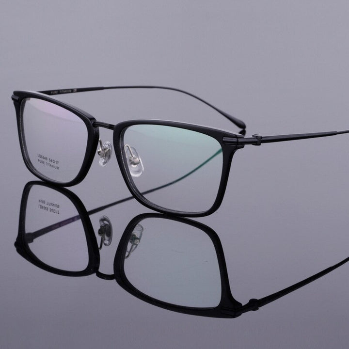 Unisex Full Rim Titanium Acetate Frame Eyeglasses 6649 Full Rim Bclear