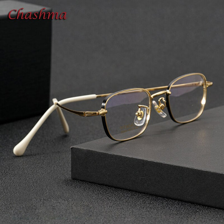 Chashma Ottica Unisex Full Rim Square Titanium Eyeglasses 835 Full Rim Chashma Ottica