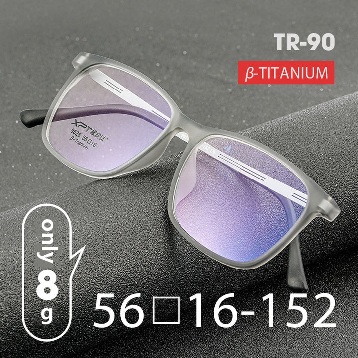 Yimaruli Men's Full Rim Titanium Square Frame Eyeglasses 9825 Full Rim Yimaruili Eyeglasses