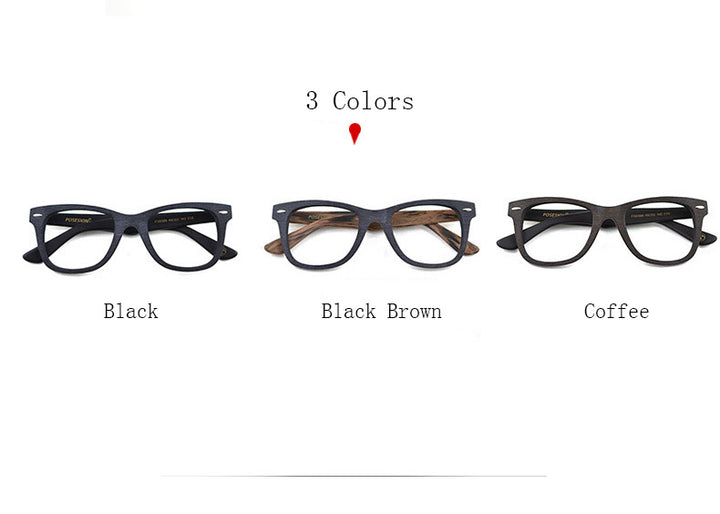 Hdcrafter Men's Full Rim Round Square Handcrafted Wood Frame Eyeglasses Ps6099 Full Rim Hdcrafter Eyeglasses