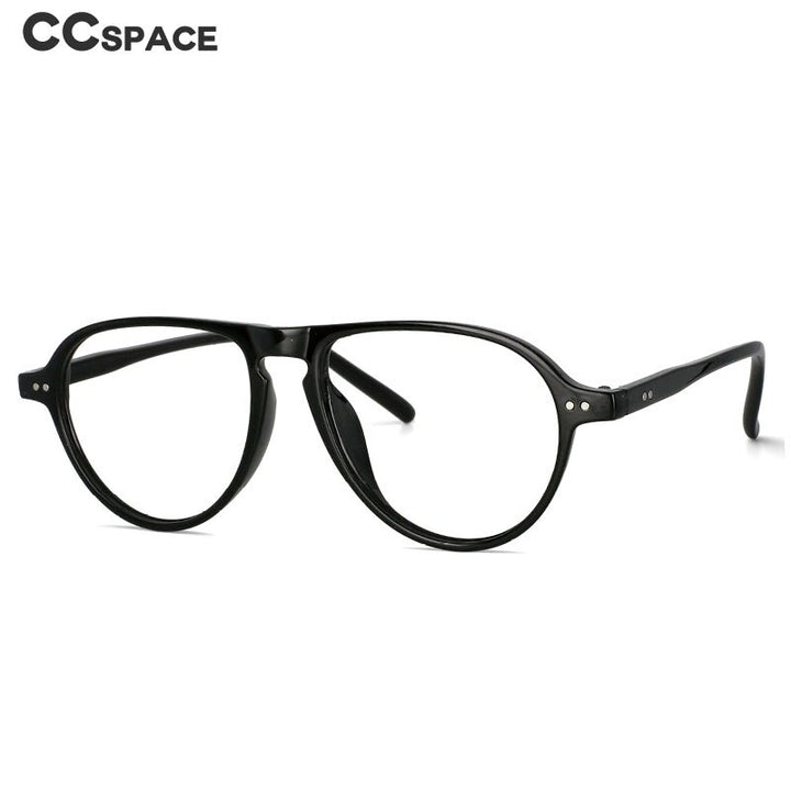 CCspace Unisex Full Rim Oversized Round Resin Frame Eyeglasses 53748 Full Rim CCspace
