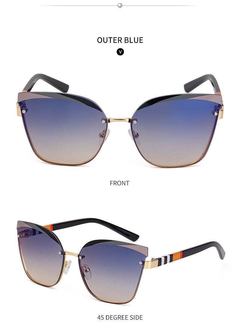 CCspace Women's Rimless Cat Eye Alloy Frame Sunglasses 49123 Sunglasses CCspace Sunglasses