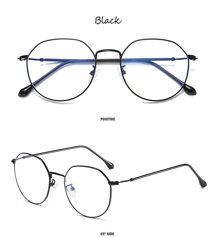 Hotony Unisex Full Rim Polygonal Alloy Frame Eyeglasses 1905 Full Rim Hotony