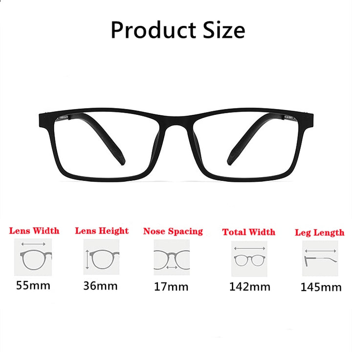 Yimaruili Unisex Full Rim Titanium Square Frame Eyeglasses 8822T Full Rim Yimaruili Eyeglasses