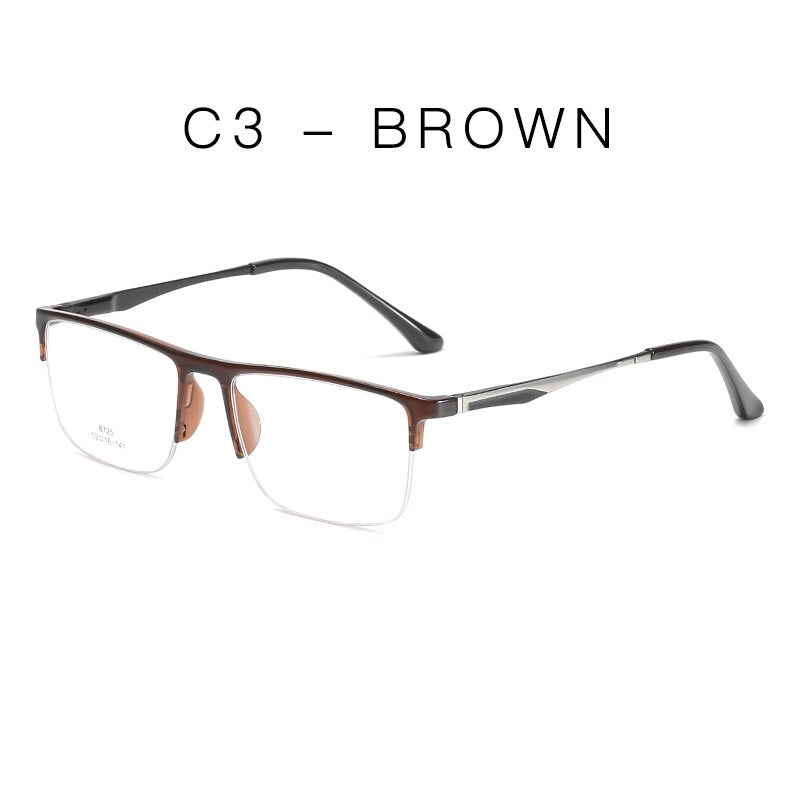 Handoer Unisex Semi Rim Square Alloy Eyeglasses 8725 Semi Rim Handoer C3