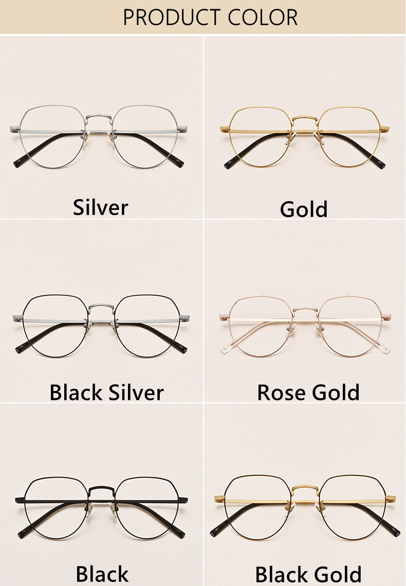 Yimaruili Unisex Full Rim Round Titanium Frame Eyeglasses 1901 Full Rim Yimaruili Eyeglasses