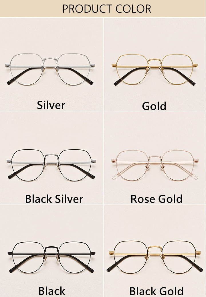 Yimaruili Unisex Full Rim Round Titanium Frame Eyeglasses 1901 Full Rim Yimaruili Eyeglasses