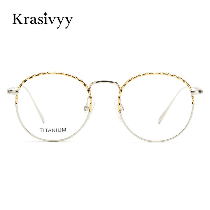 Krasivyy Women's Full Rim Round Titanium Eyeglasses Kr16037 Full Rim Krasivyy   