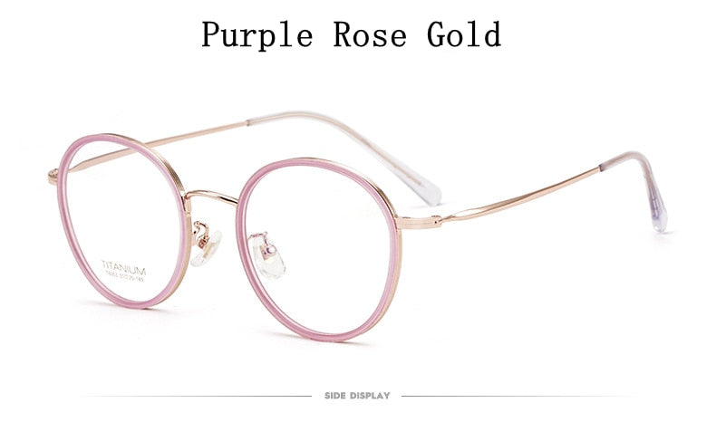 Yimaruili Unisex Full Rim Elastic β Titanium Round Frame Eyeglasses T6053 Full Rim Yimaruili Eyeglasses