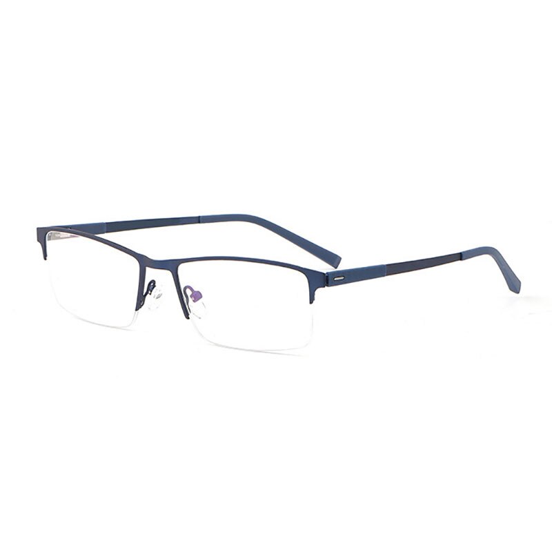 Hotochki Unisex Semi Rim Square Alloy Frame Eyeglasses 8839 Semi Rim Hotochki Blue