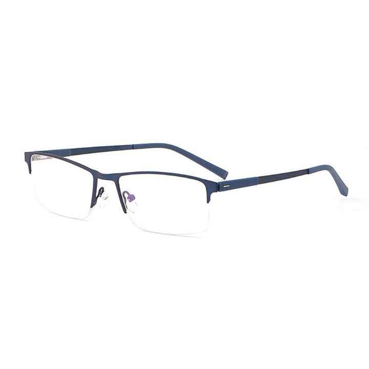 Hotochki Unisex Semi Rim Square Alloy Frame Eyeglasses 8839 Semi Rim Hotochki Blue