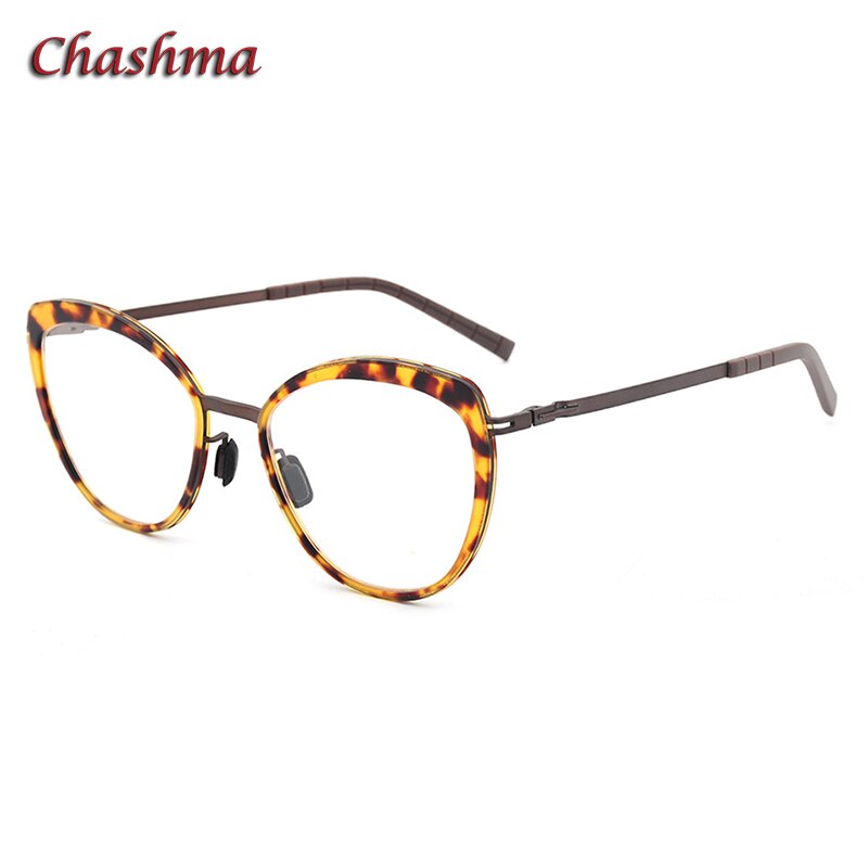 Chashma Ochki Women's Full Rim Square Cat Eye Acetate Alloy Eyeglasses 8908 Full Rim Chashma Ochki C3