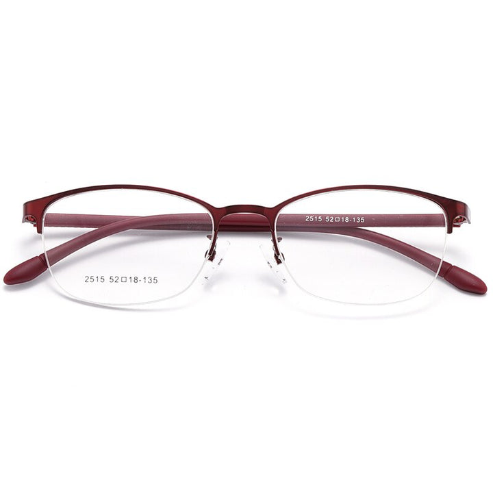 Women's Oval Optional Full/Semi Rim Titanium Alloy Eyeglasses My2515 2516 Semi Rim Bclear