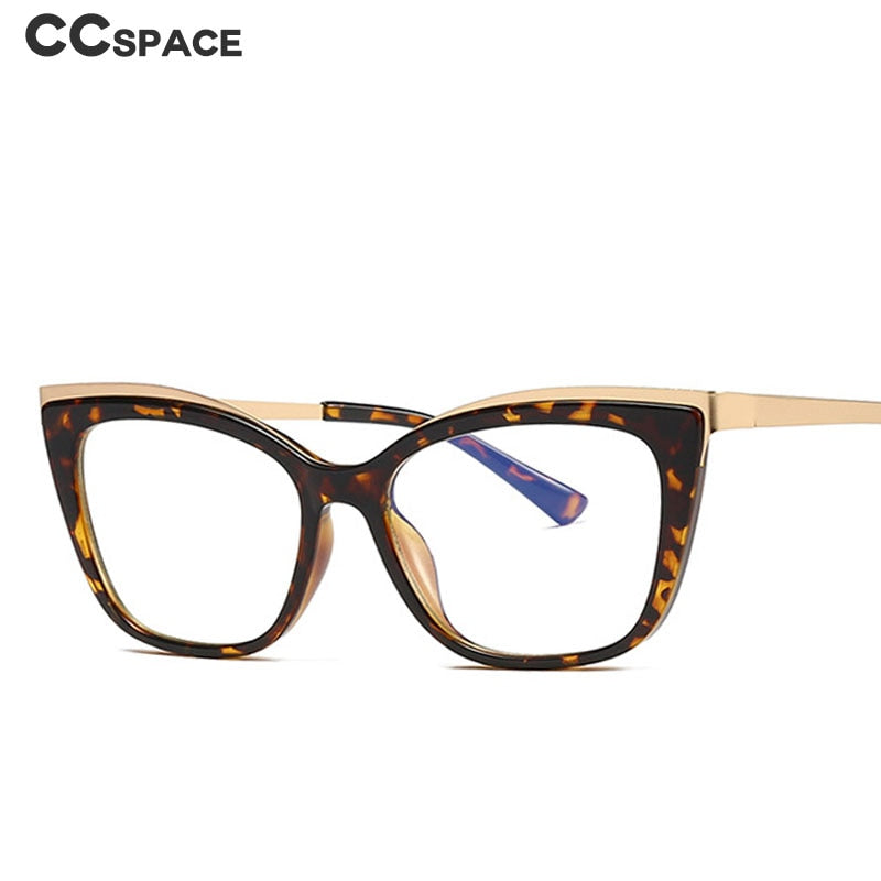 CCspace Women's Full Rim Square Cat Eye Tr 90 Titanium Frame Eyeglasses 49537 Full Rim CCspace