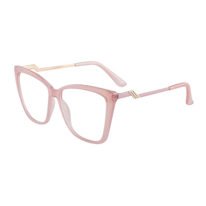 Hotony Women's Full Rim TR 90 Resin Square Cat Eye Frame Eyeglasses 7049 Full Rim Hotony Pink