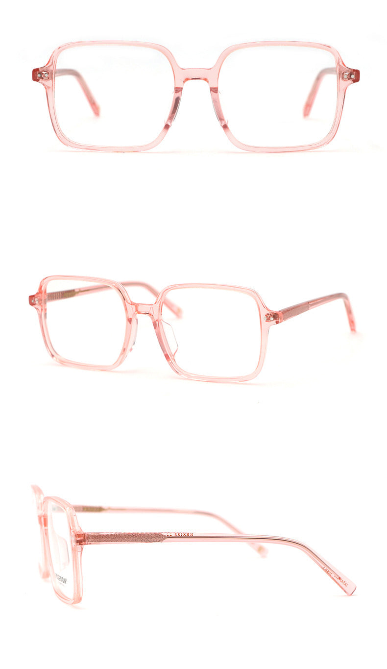 Hdcrafter Women's Full Rim Oversized Square Acetate Frame Eyeglasses Ps9105 Full Rim Hdcrafter Eyeglasses