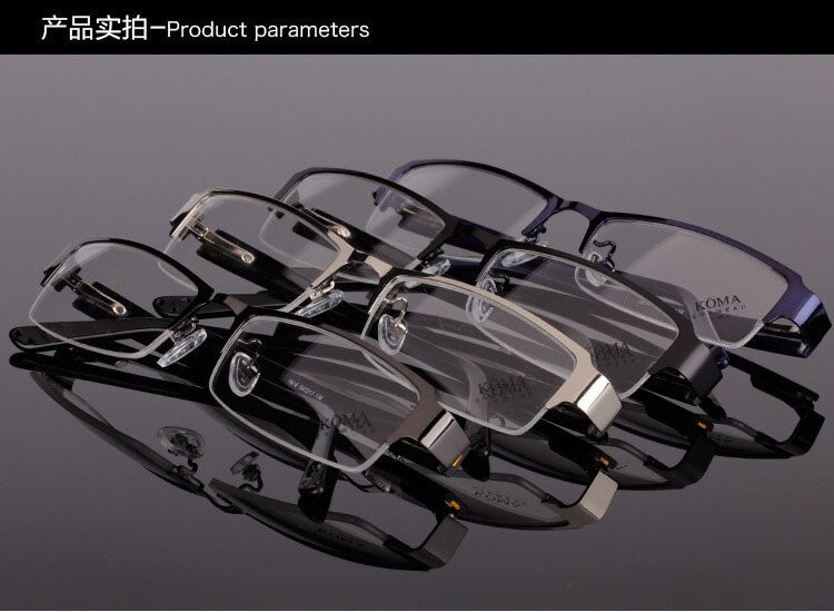 Bclear Men's Semi Rim Acetate Alloy Square Eyeglasses Spring Hinge N1816 Semi Rim Bclear