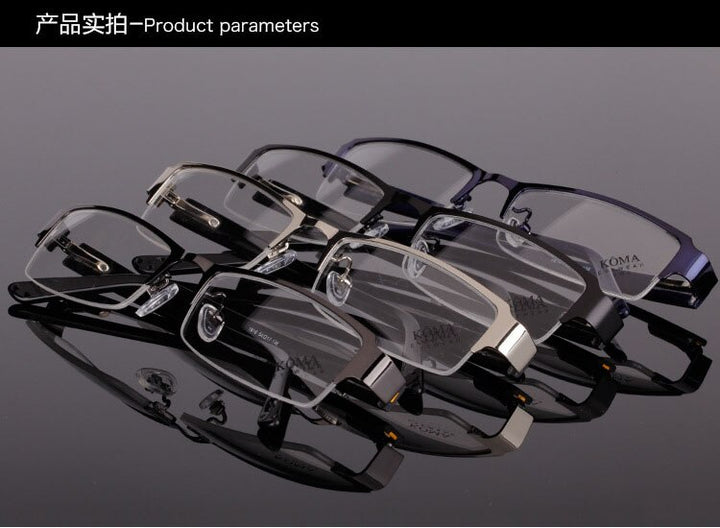 Bclear Men's Semi Rim Acetate Alloy Square Eyeglasses Spring Hinge N1816 Semi Rim Bclear