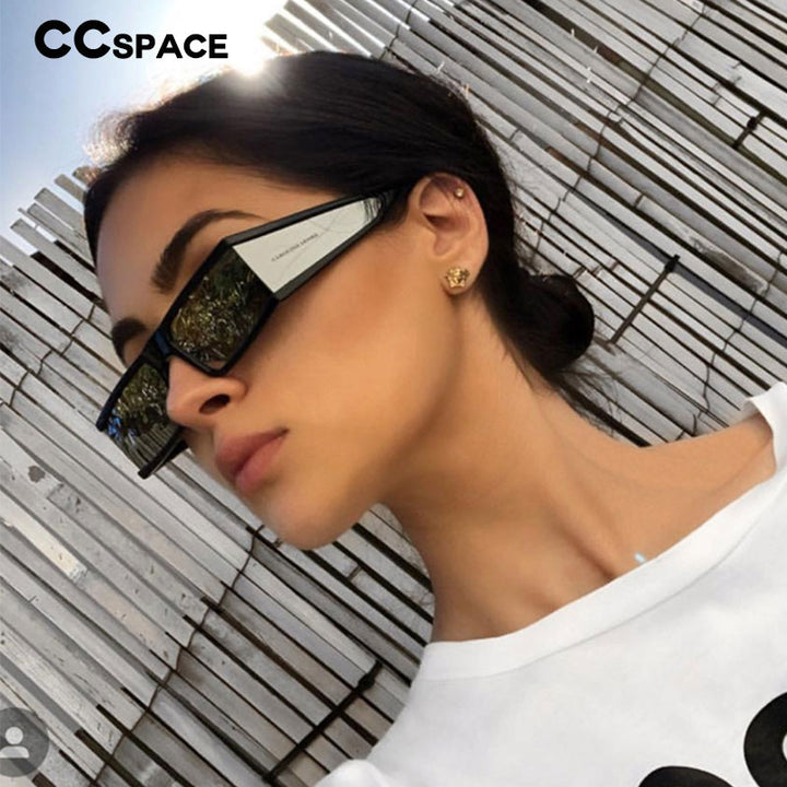 CCspace Unisex Full Rim Rectangle Resin Goggle Frame Sunglasses 46198 Sunglasses CCspace Sunglasses