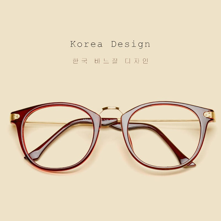 Oveliness Unisex Full Rim Round Tr 90 Titanium Alloy Eyeglasses 5844 Full Rim Oveliness