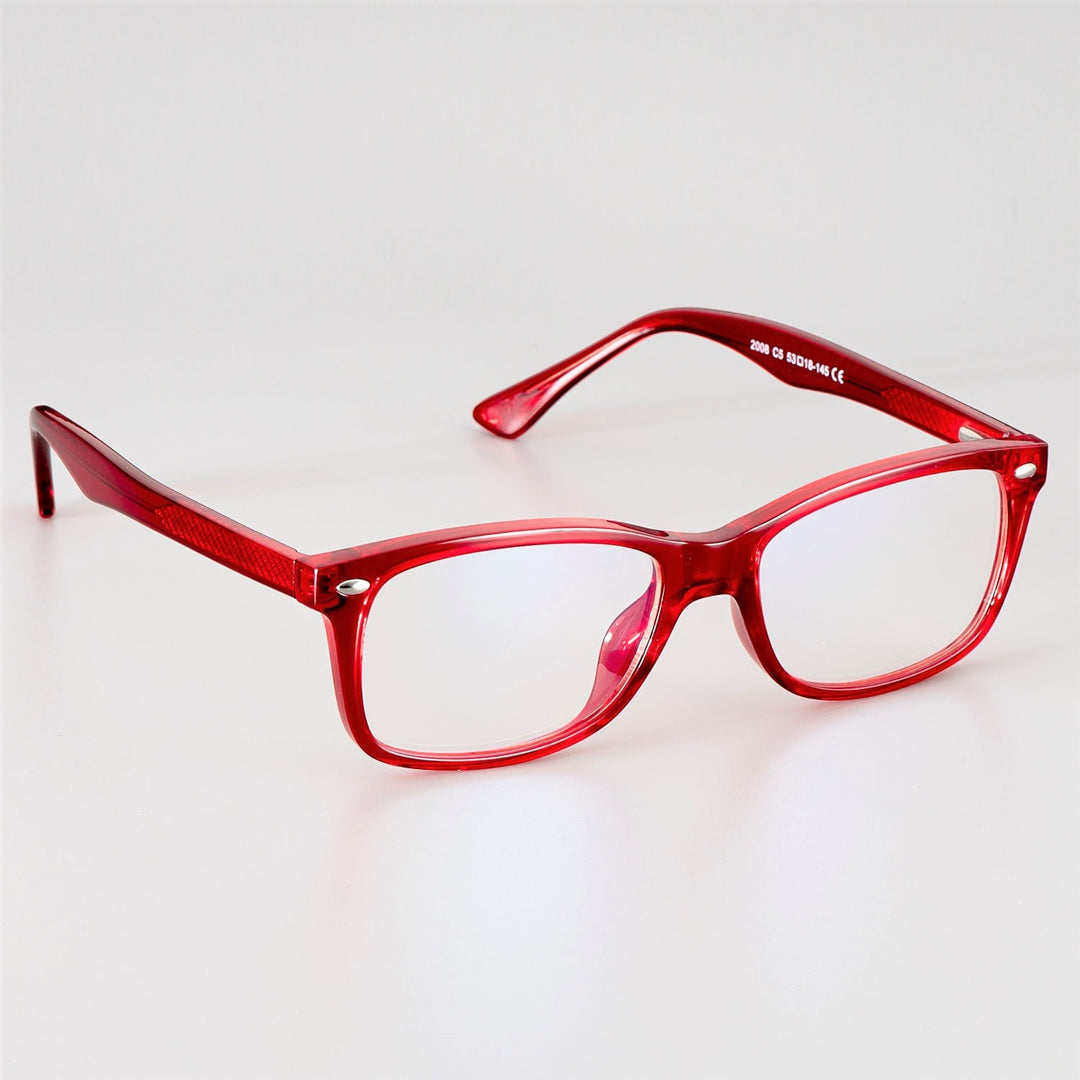 CCspace Unisex Full Rim Square Tr 90 Titanium Frame Eyeglasses 51018 Full Rim CCspace red
