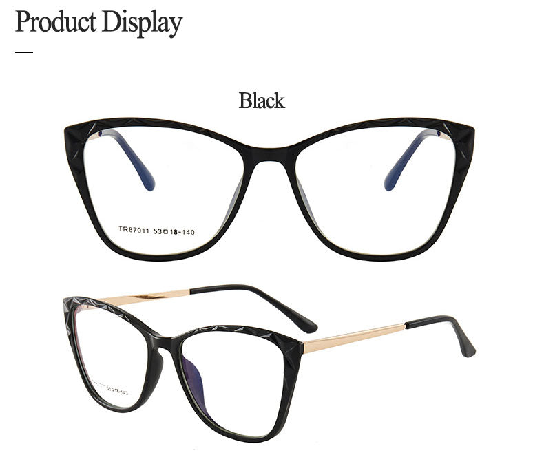 Hotony Women's Full Rim TR 90 Resin Square Cat Eye Frame Eyeglasses 7011 Full Rim Hotony