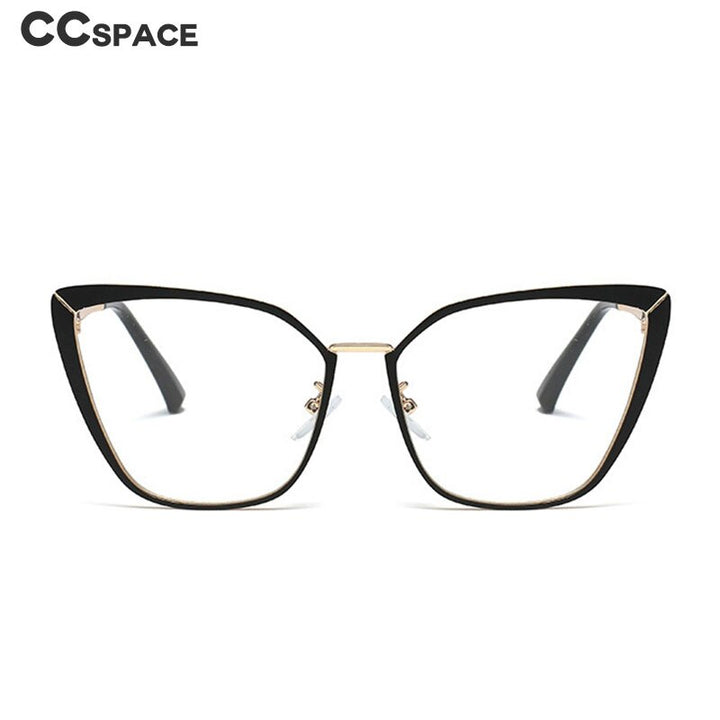 CCspace Unisex Full Rim Square Cat Eye Alloy Frame Eyeglasses 48104 Full Rim CCspace