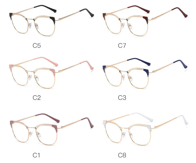 Hotony Unisex Full Rim Cat Eye Alloy Frame Eyeglasses L95537 Full Rim Hotony