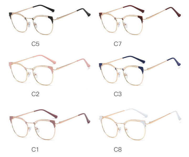 Hotony Unisex Full Rim Cat Eye Alloy Frame Eyeglasses L95537 Full Rim Hotony