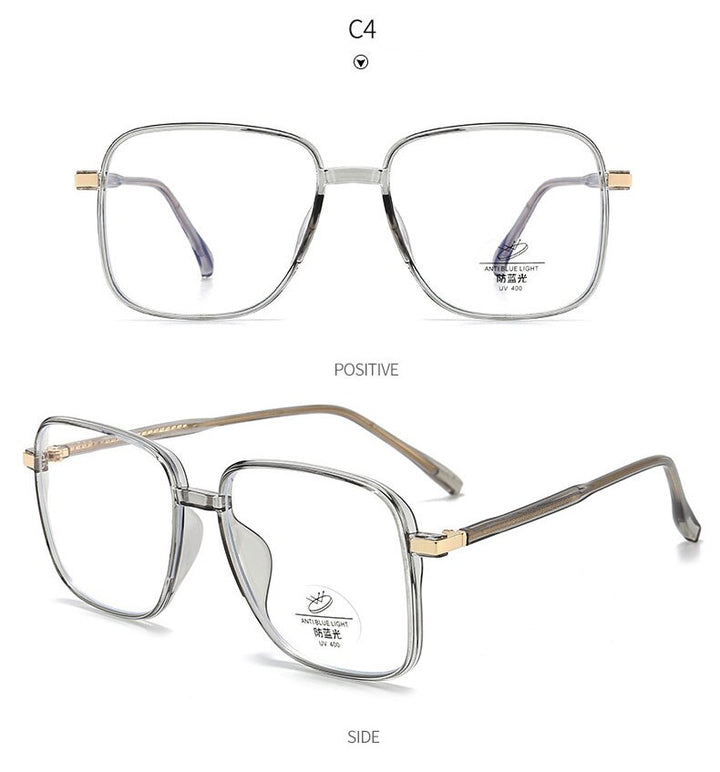 Hotony Unisex Full Rim Square TR 90 Resin Frame Eyeglasses 8877 Full Rim Hotony