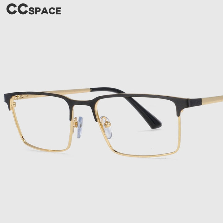 CCspace Men's Full Rim Square Alloy Frame Eyeglasses 53946 Full Rim CCspace