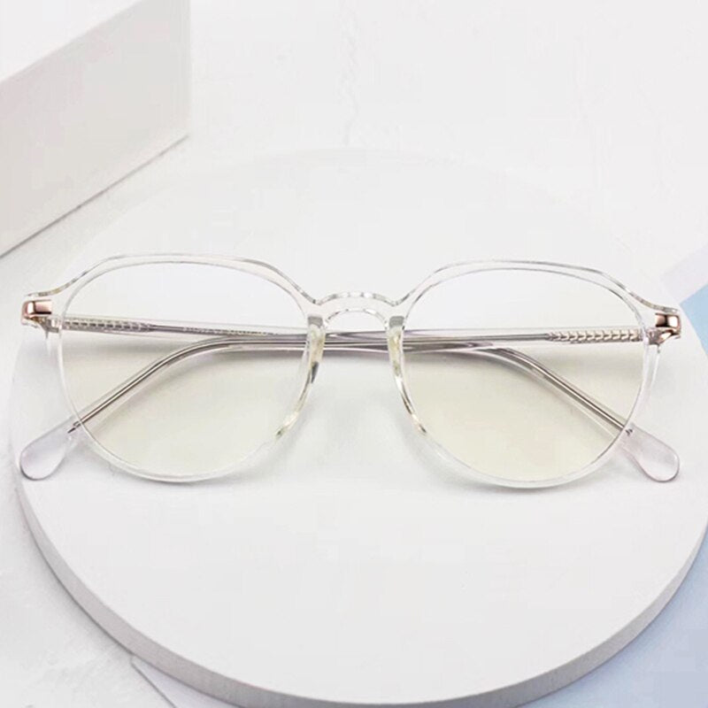 Unisex Anti Blue Light Eyeglasses Large Full Rim Frame Full Rim Bolluzzy Clear  