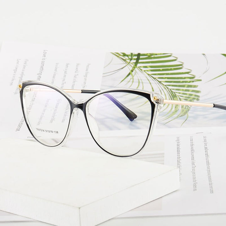 Hotony Women's Full Rim TR 90 Resin Cat Eye Frame Eyeglasses 7014 Full Rim Hotony