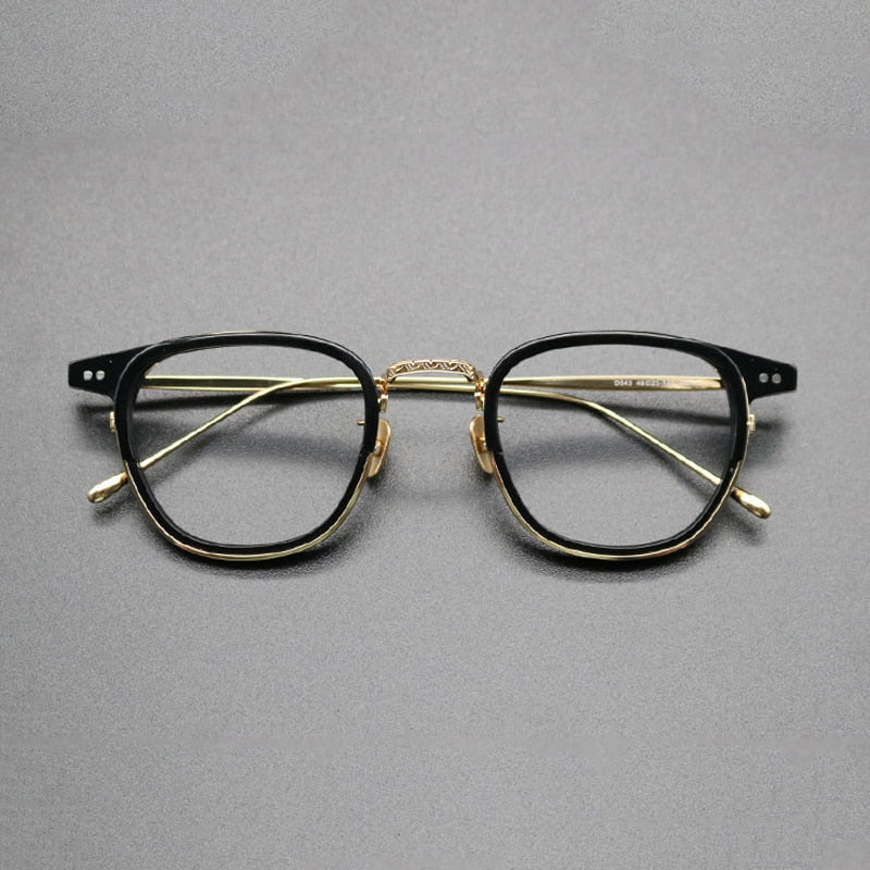 Gatenac Unisex Full Rim Square Titanium Acetate Frame Eyeglasses Gxyj473 Full Rim Gatenac 1