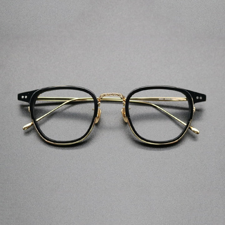 Gatenac Unisex Full Rim Square Titanium Acetate Frame Eyeglasses Gxyj473 Full Rim Gatenac 1
