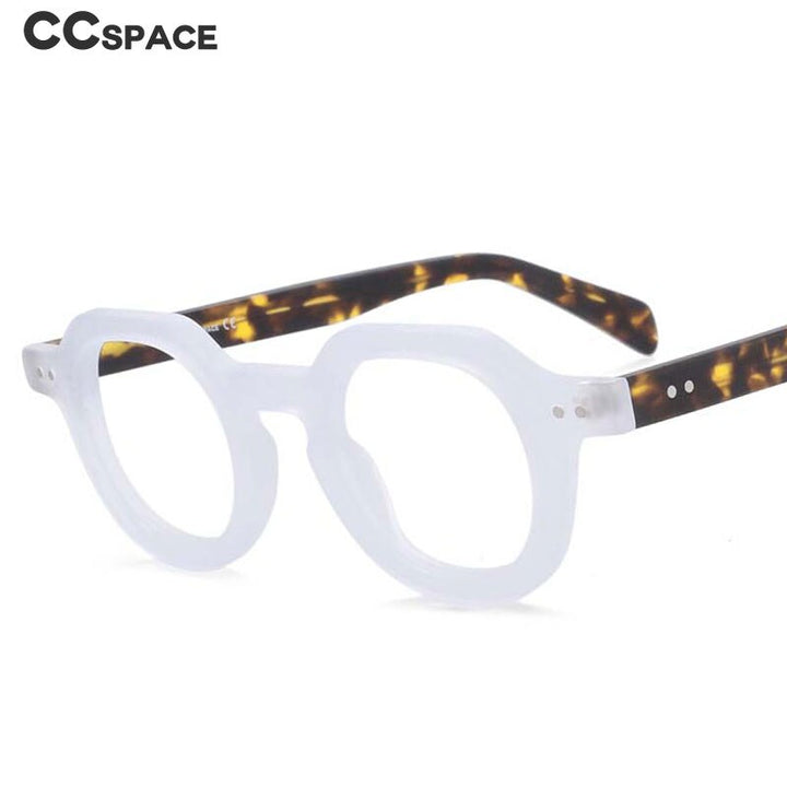 CCspace Unisex Full Rim Round Acetate Frame Eyeglasses 49875 Full Rim CCspace