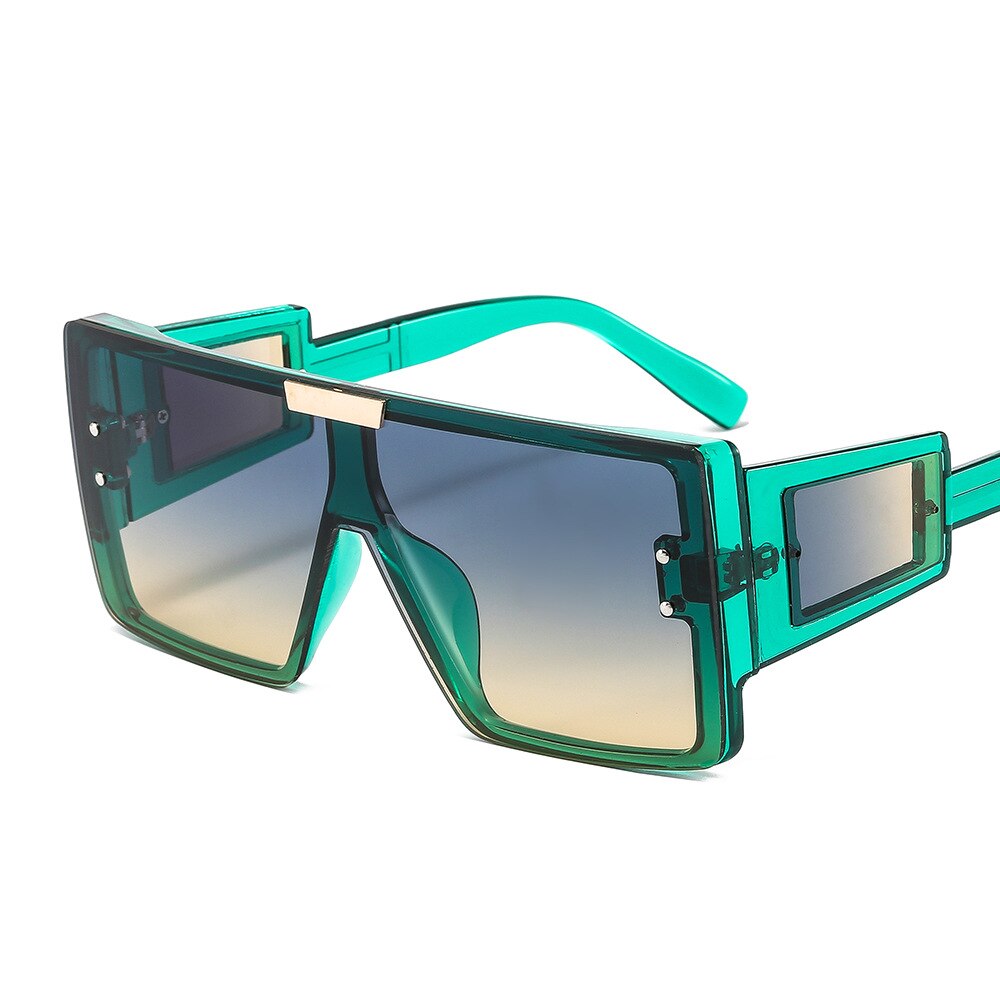 CCspace Women's Full Rim Oversized Square Resin Frame Sunglasses 46661 Sunglasses CCspace Sunglasses C9Green