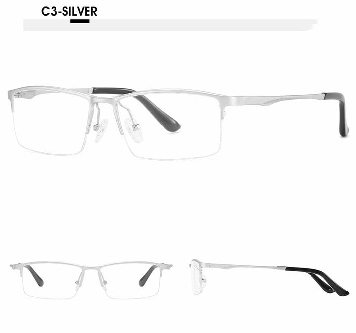 Hotochki Unisex Semi Rim Aluminum Magnesium Alloy Frame Eyeglasses 6297 Semi Rim Hotochki