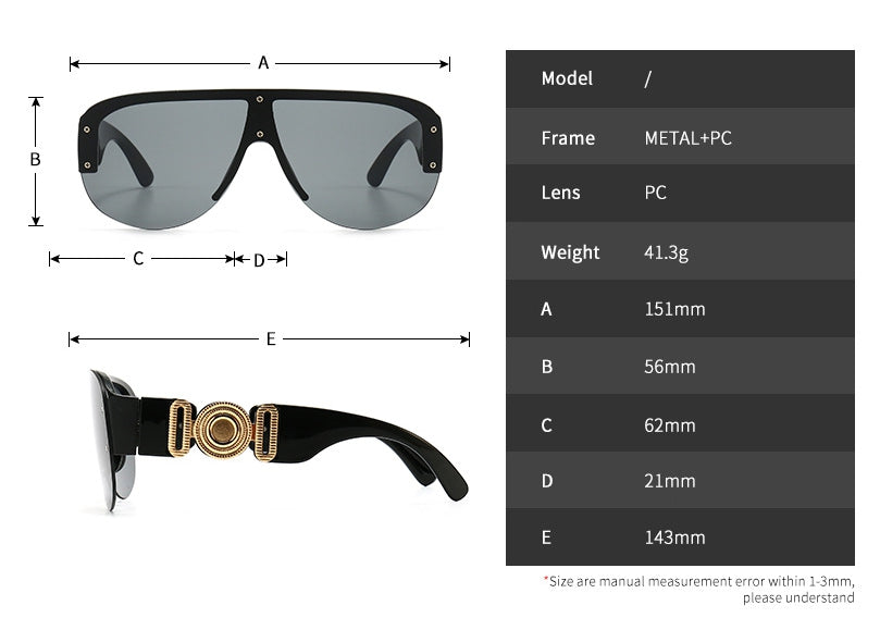 CCspace Unisex Full Rim Oversized Rectangular Resin Frame Sunglasses 46659 Sunglasses CCspace Sunglasses