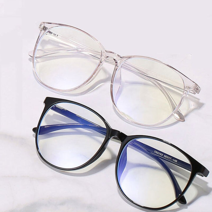 Hotony Unisex Full Rim TR 90 Resin Round Frame Eyeglasses 5703 Full Rim Hotony
