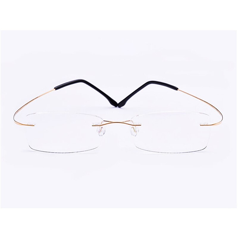 Yimaruili Unisex Rimless TR 90 Resin β Titanium Frame Eyeglasses Rimless Yimaruili Eyeglasses Gold