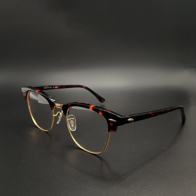 Yujo Unisex Full Rim Square Acetate Horn Eyeglasses 5154 Full Rim Yujo