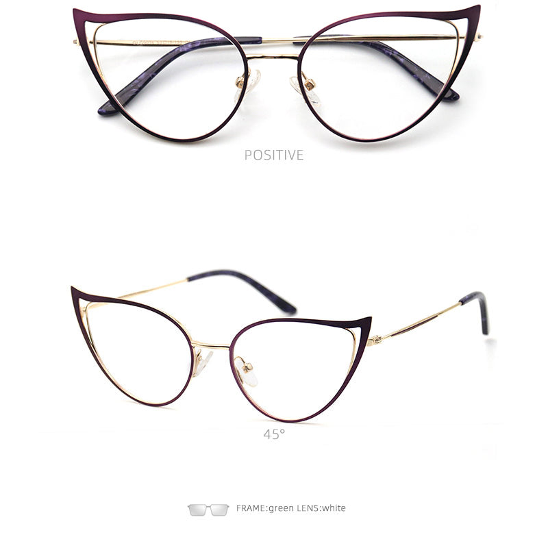 Laoyehui Women's Full Rim Cat Eye Alloy Frame Reading Glasses Anti Blue Light 90161 Reading Glasses Laoyehui