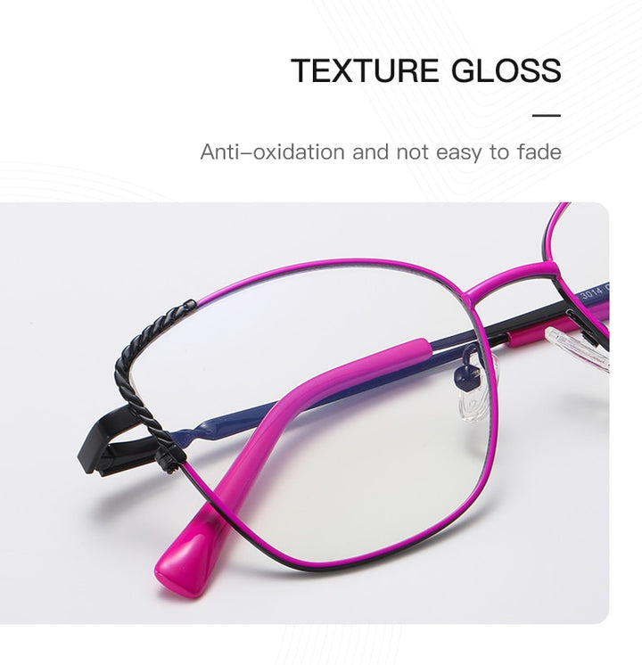 Hotochki Women's Full Rim Polygon Alloy Frame Eyeglasses 3014 Full Rim Hotochki