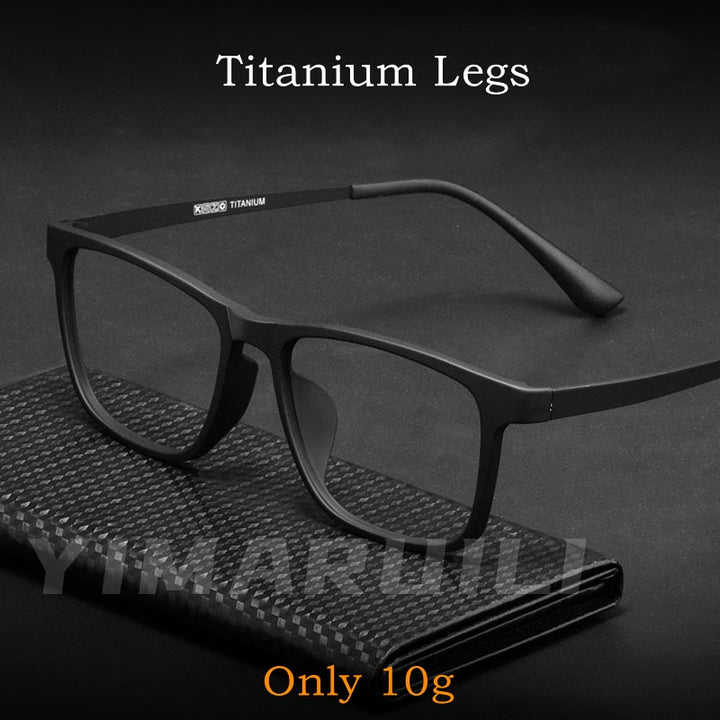 Yimaruili Men's Titanium Full Rim Square Eyeglasses HR3068 Full Rim Yimaruili Eyeglasses